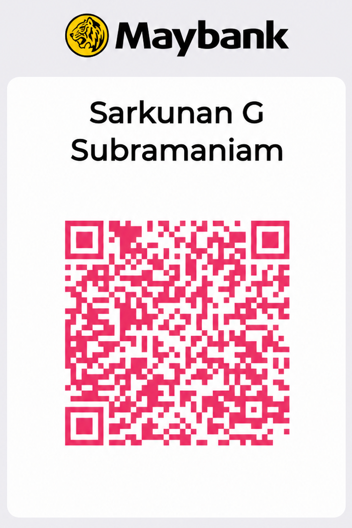 Maybank QR code to make payment for the book